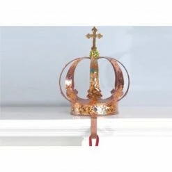Gallerie II 9.5" Brown And Gold Royal Crown Christmas Stocking Holder