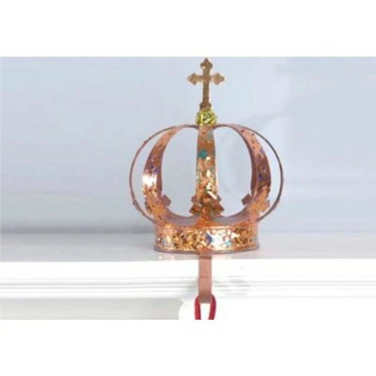 Gallerie II 9.5" Brown And Gold Royal Crown Christmas Stocking Holder