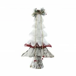 Northlight 18" White And Brown Rustic Christmas Tree Tabletop Decor