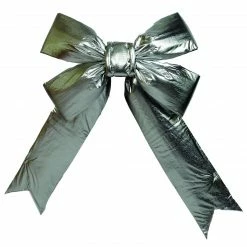 Vickerman 24" X 30" Silver Lamé Indoor Commercial Christmas Bow