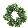 Raz 4.5" Frosted Green Holly And Berries Christmas Votive Candle Ring