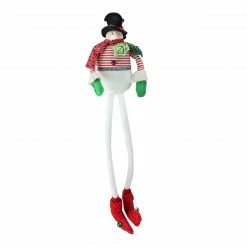 Raz 24" Red And Green Poseable Plush Snowman Christmas Shelf Sitter