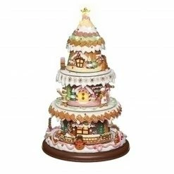 Roman 15.75” Battery Operated Musical LED Lighted Christmas Cookie Tree With Rotating Train