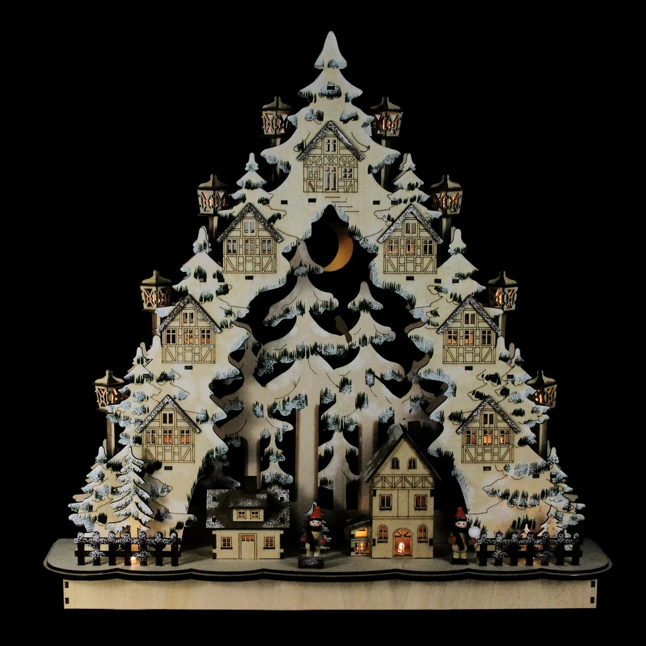 Roman 18.75β LED Cut Woodland Town In A Tree Christmas Tabletop Decor - Image 3