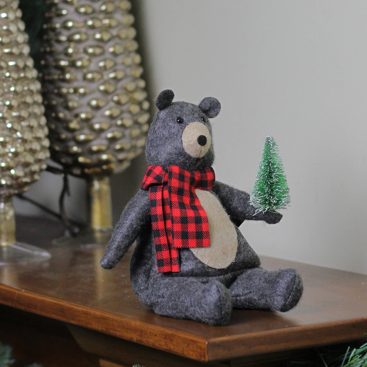 Roman 7" Wind-Up Musical Animated Bear Tabletop Christmas Decoration - Image 3