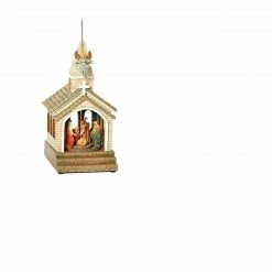 Roman 12" Brown And Red LED Lighted Musical Nativity Scene Christmas Ornament