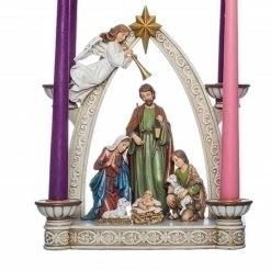 Roman 10.25” Christmas Advent Arch With Holy Family With Candle Holders
