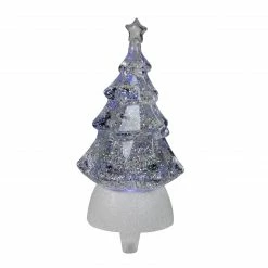Roman 9.5" Clear LED Glitter Swirl Christmas Tree Stocking Holder