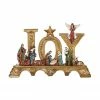 Roman 14.5" Gold And Vibrantly Colored Joy Nativity Tabletop Decor