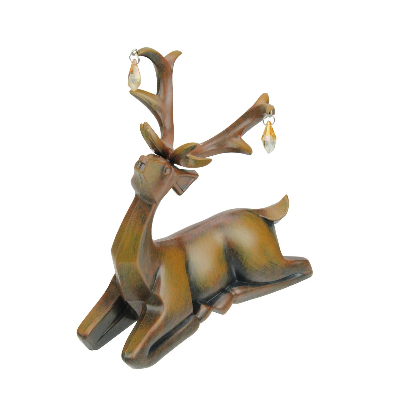 Roman 7.5" Brown Laying Deer Christmas Table Top Decoration - Image 2