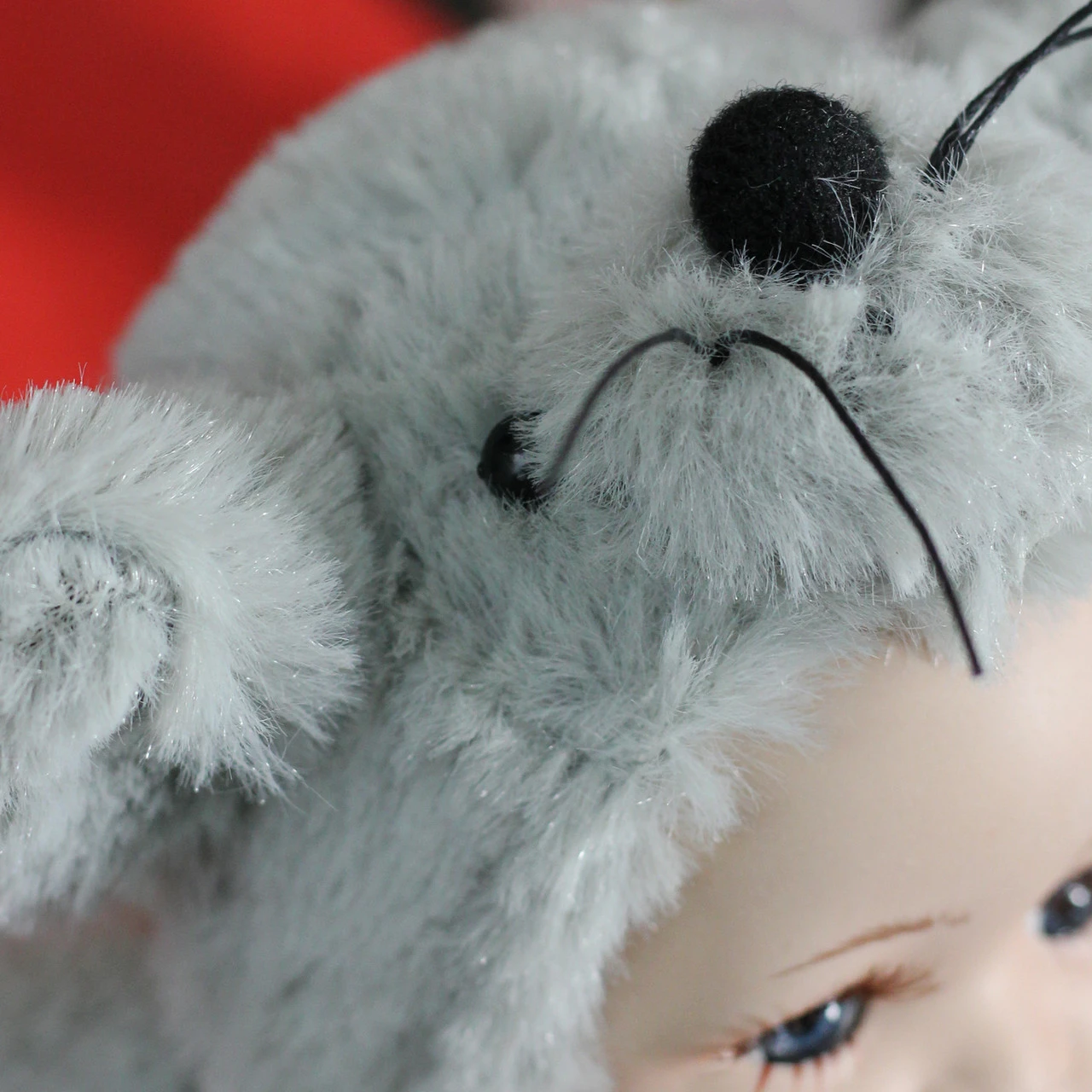Northlight 6.75" Gray And White Pucker Up Baby In Mouse Costume Collectible Christmas Doll 5 Northlight 6.75" Gray And White Pucker Up Baby In Mouse Costume Collectible Christmas Doll - Image 5