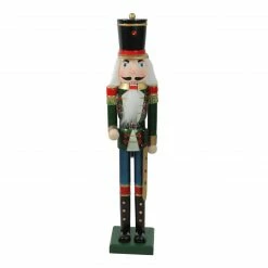 Northlight 36.75" Green And Black Christmas Nutcracker Soldier With Sword