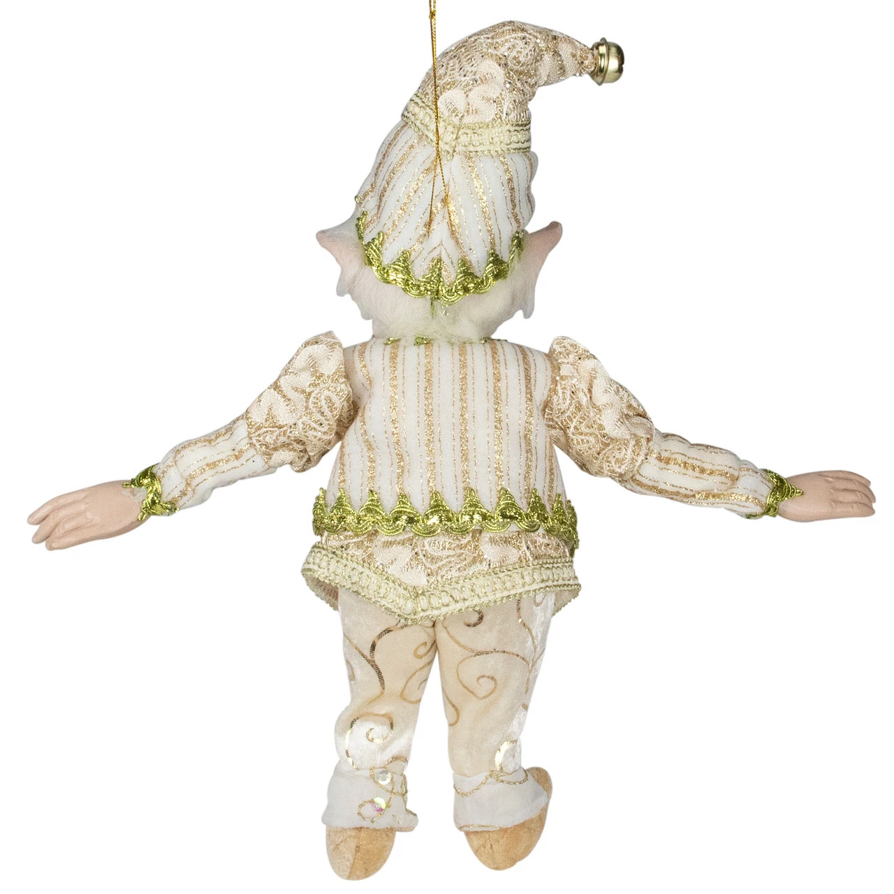 Select Artificials 13" Royal Gold And Beige Chubby Christmas Bendable Table Top Elf 4 Select Artificials 13" Royal Gold And Beige Chubby Christmas Bendable Table Top Elf - Image 4