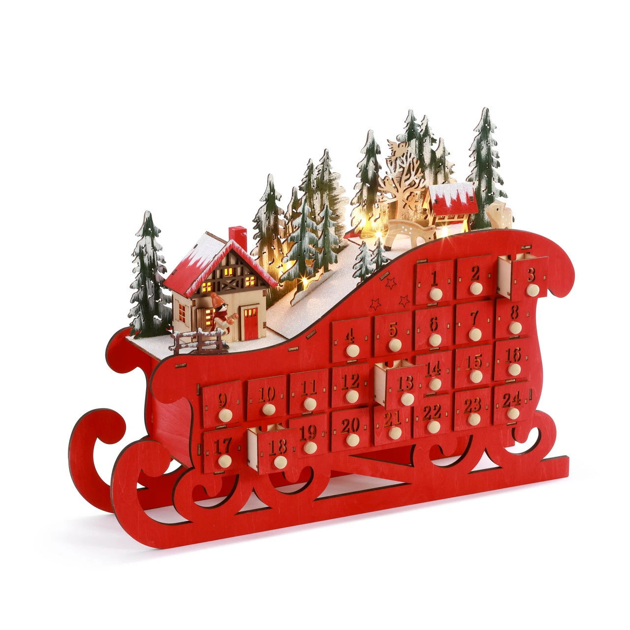 DEMDACO Lit Sleigh Advent Calendar