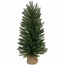 Northlight 18" Traditional Scottsdale Mini Pine Artificial Christmas Tree With Burlap, Unlit