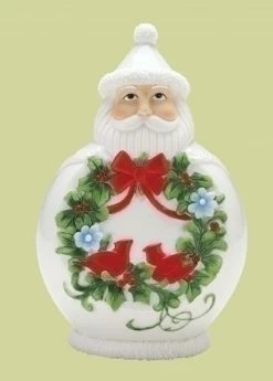 Roman 7.5" White And Green Scandinavian Santa Claus Christmas Figurine