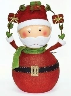Roman 24" Red And Green Musical Santa Claus With Gifts Christmas Tabletop Figure