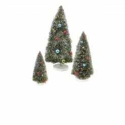 Midwest Set Of 3 Glitter Frosted Tabletop Christmas Tree Decorations 17"