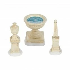 Department 56 Set Of 3 Ivory And White Tudor Gardens Monuments Accessory 2.5"