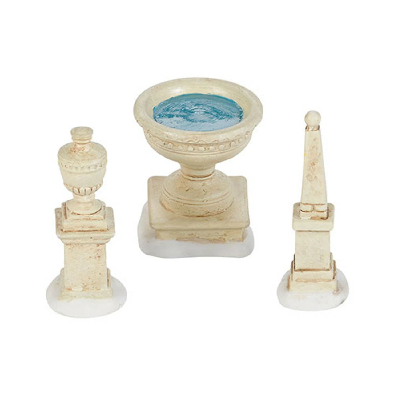 Department 56 Set Of 3 Ivory And White Tudor Gardens Monuments Accessory 2.5"
