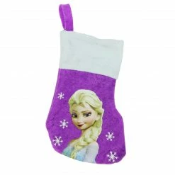 8.5" Purple And White Disney Frozen Elsa Mini Christmas Stocking