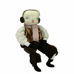 Gallerie II 26" White And Brown Sherwood Snowman Christmas Nativity Figure