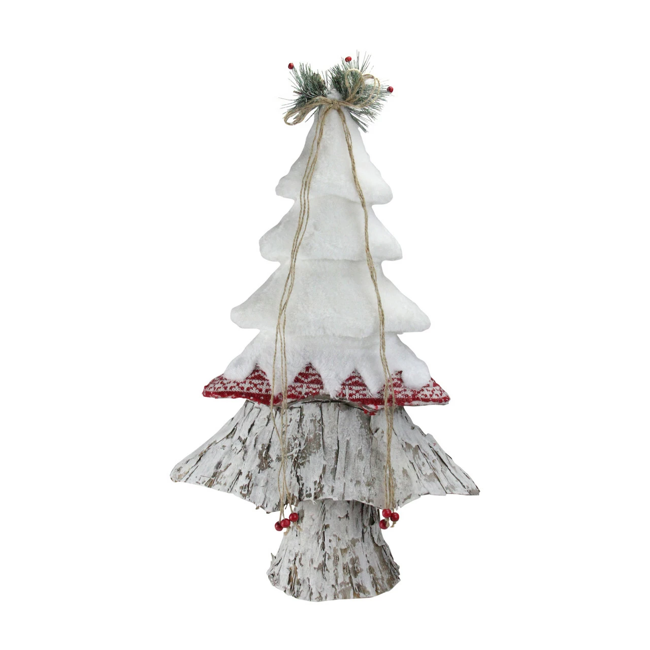 Northlight 22" White And Red Contemporary Christmas Tree Decor 1 Northlight 22" White And Red Contemporary Christmas Tree Decor