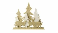 Raz 16.5" Gold And White LED Lighted Deer Silhouette Christmas Tabletop Decor