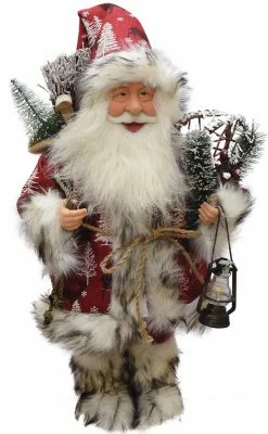 Northlight 16" Santa Claus With Lantern And Snowshoes Christmas Figure
