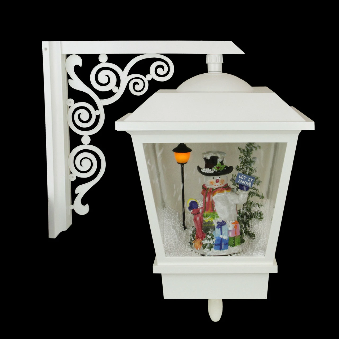 Northlight 17.75" Lighted Musical Snowman Wall Mounted Snowing Christmas Street Lamp