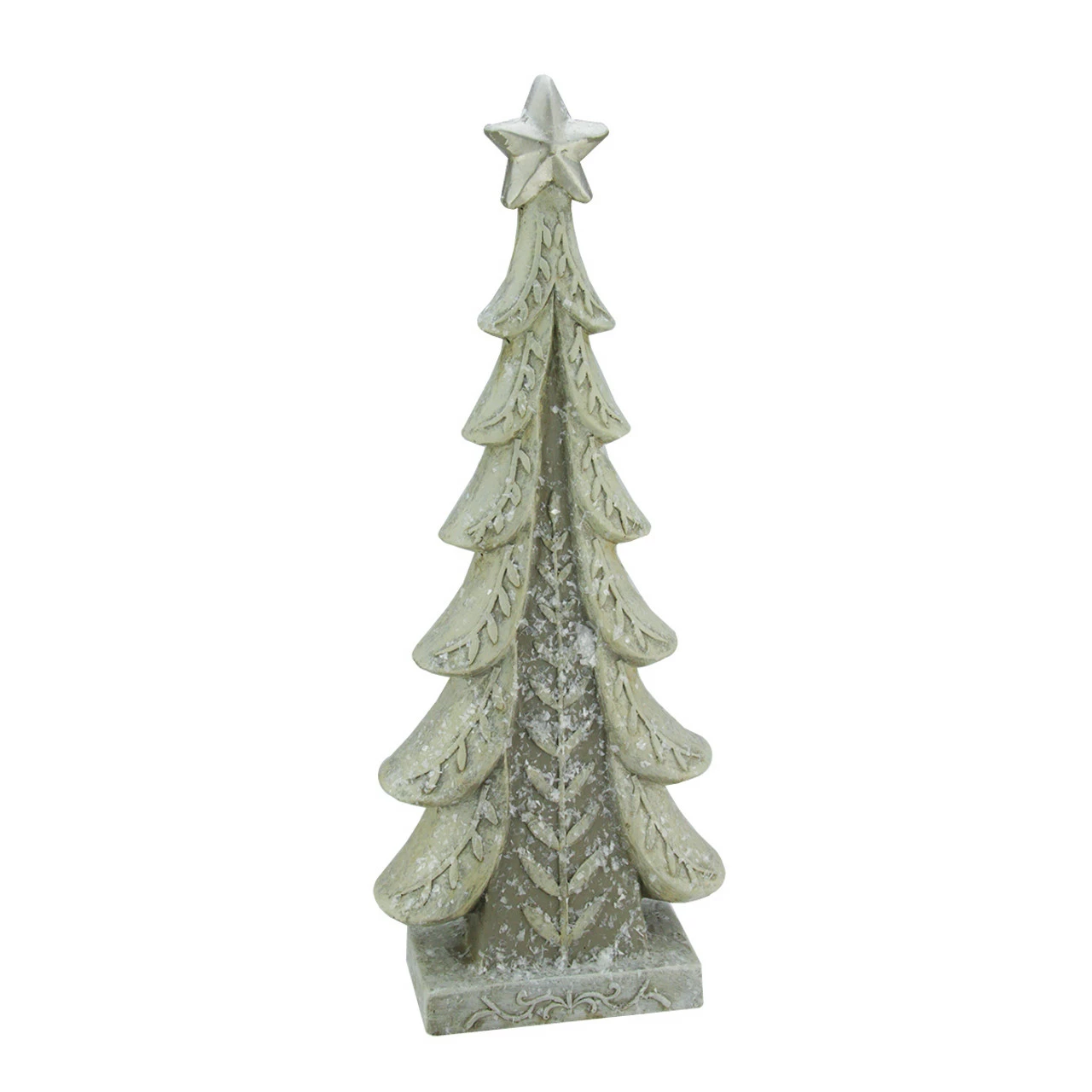 Raz 20.25" Gray And White Vintage Christmas Tree Tabletop Decor