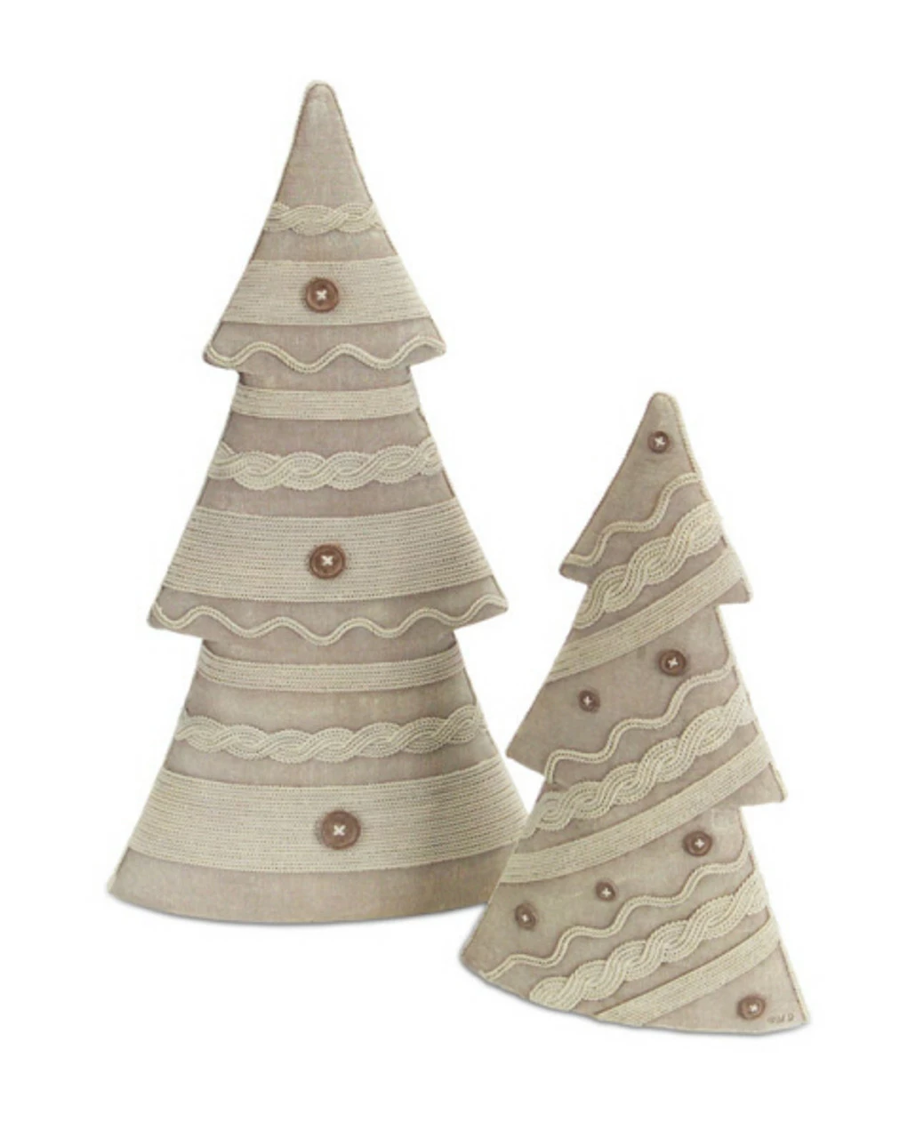 Melrose 2" Gray Knit Sweater Inspired Christmas Tree Tabletop Decorations