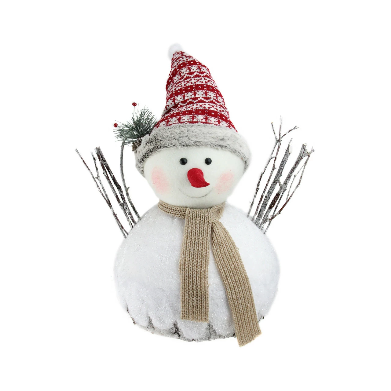 Northlight 16" White And Red Snowman Christmas Tabletop Decor