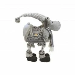 Northlight 20" Gray And White Standing Moose Christmas Tabletop Figurine
