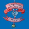 Kurt Adler Fashion Avenue "Dear Santa Bring Me Diamonds" Jingle Bell Banner Christmas Ornament