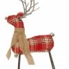 Raz 12.5" Cabin Plaid Rocking Reindeer Christmas Table Top Decoration