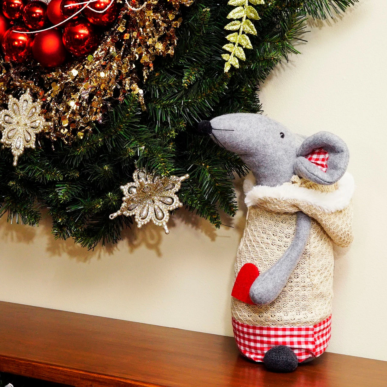 Northlight 12" Gray And Beige Standing Mouse With Hooded Coat Christmas Tabletop Decoration 3 Northlight 12" Gray And Beige Standing Mouse With Hooded Coat Christmas Tabletop Decoration - Image 3