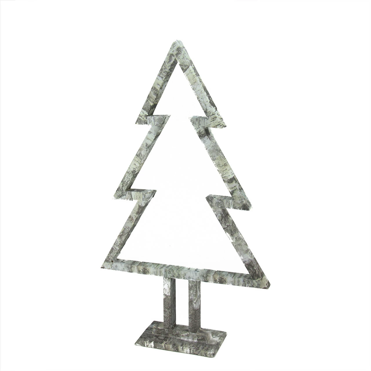 A & B Floral 22" White Birch Tree Silhouette Christmas Tabletop Decor