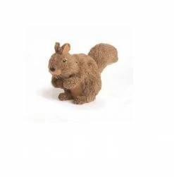 CC Christmas Decor 11.5" Country Cabin Jute And Sisal Squirrel With Acorn Christmas Table Top Decoration
