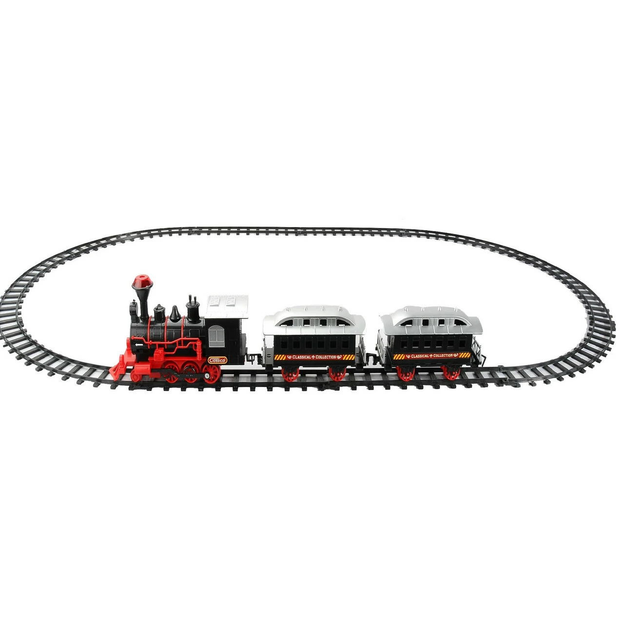 Northlight 13-Piece Red And Black Battery Operated Lighted And Animated Train Set With Sound - Image 2